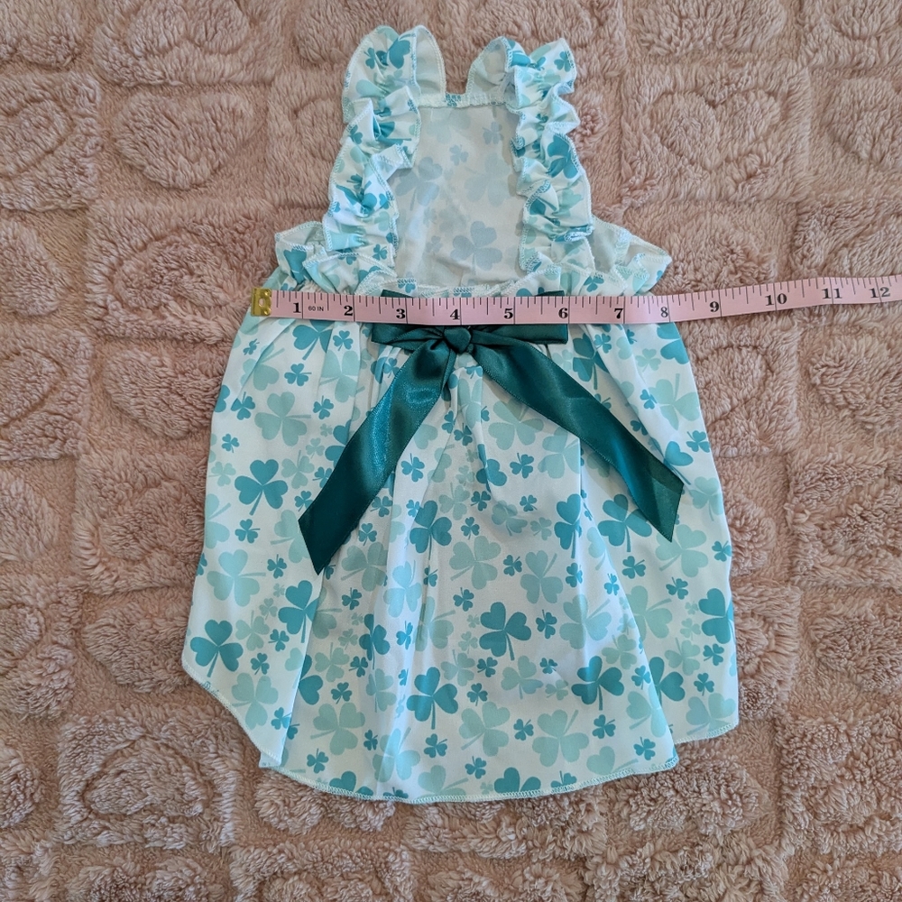 2/$10 🐾 New Size Large Charming Clover Print Dog Dress with Bow 🐾 - Picture 5 of 9